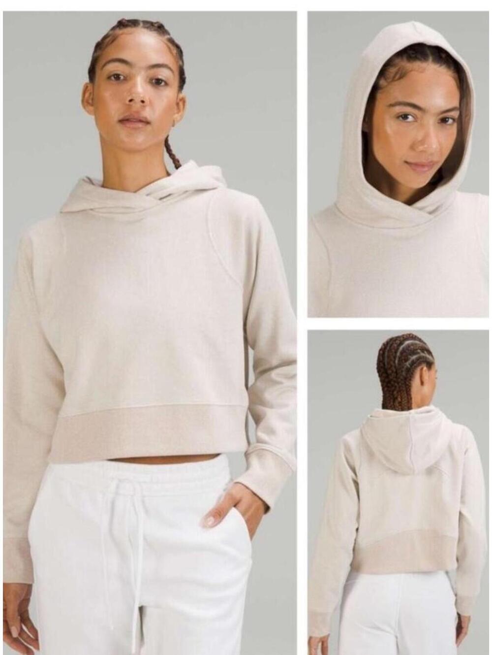 NWOT Lululemon Loungeful Cropped Hoodie in Sparkle Bone